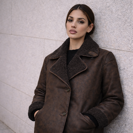 Alba || Chaqueta de Cuero con Forro Interior